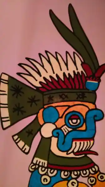 Deity Tlaloc, stars on the head